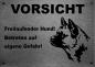 Preview: Edelstahl Hundeschild American Akita VORSICHT Mein Haus mein Garten meine Familie